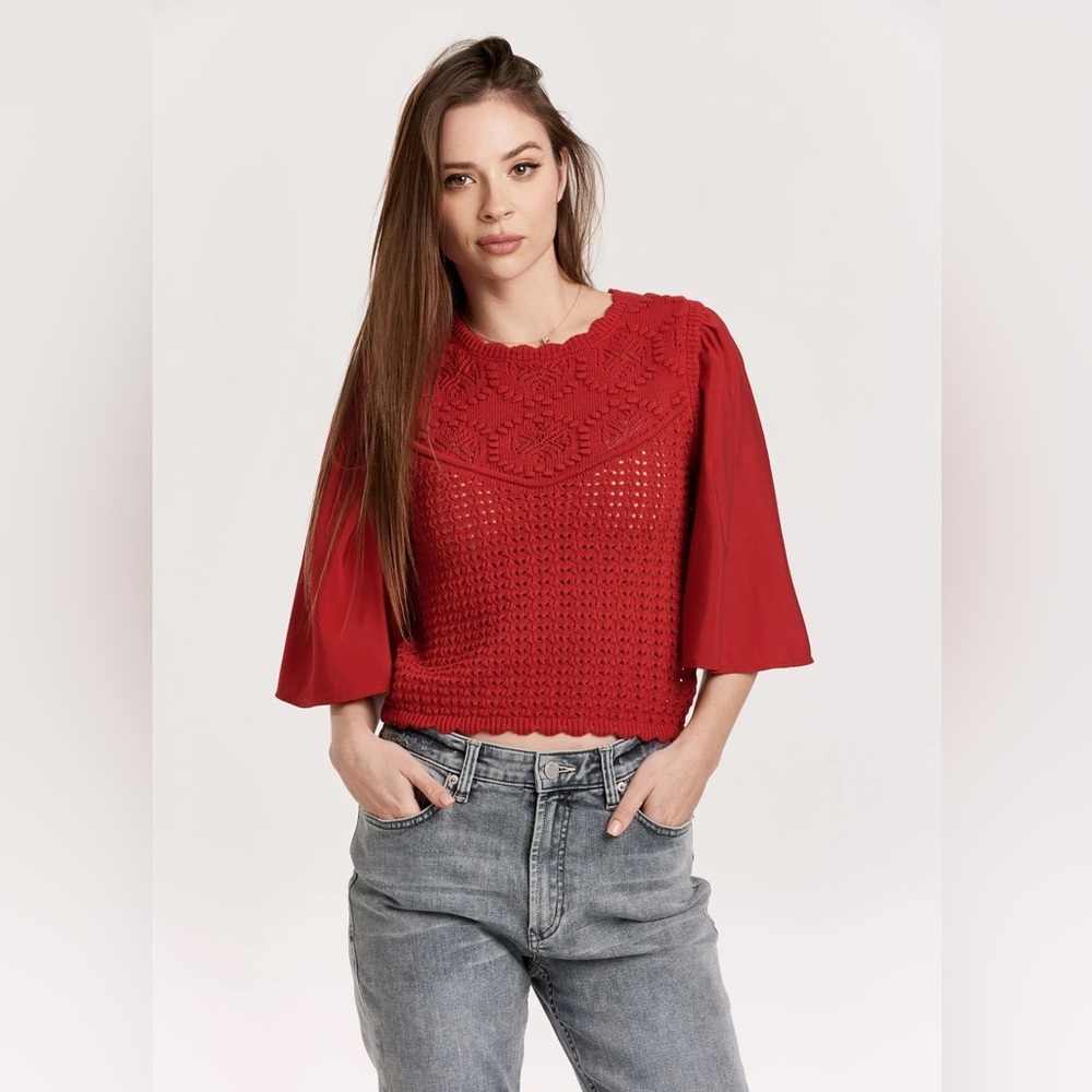 Another Love Red Crochet Top